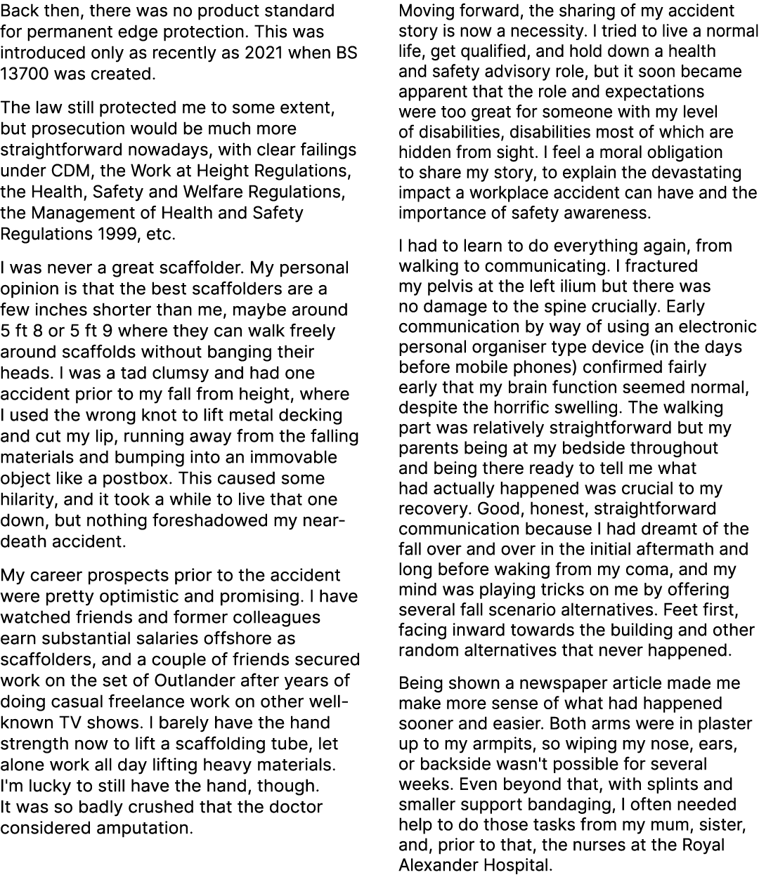 Back then, there was no product standard for permanent edge protection. This was introduced only as recently as 2021 ...
