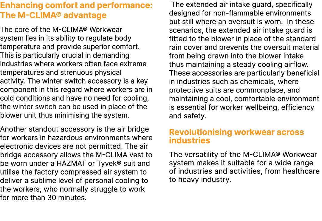 Enhancing comfort and performance: The M CLIMA® advantage The core of the M CLIMA® Workwear system lies in its abilit...