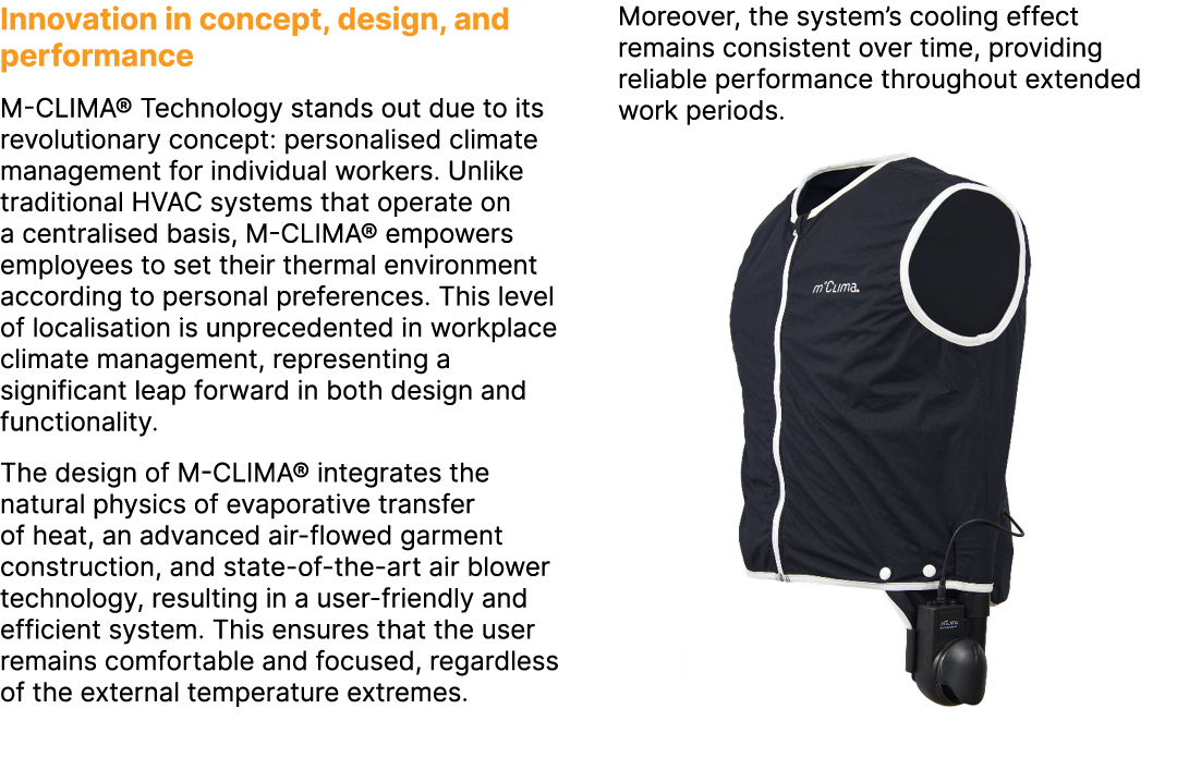 Innovation in concept, design, and performance M CLIMA® Technology stands out due to its revolutionary concept: perso...