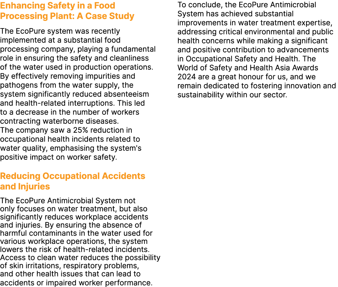Enhancing Safety in a Food Processing Plant: A Case Study The EcoPure system was recently implemented at a substantia...