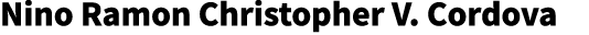Nino Ramon Christopher V. Cordova 