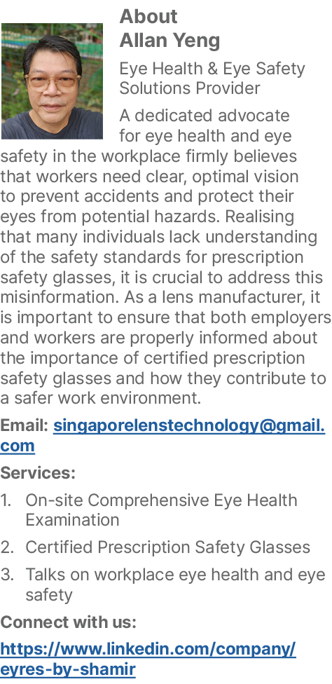 ￼About Allan Yeng Eye Health & Eye Safety Solutions Provider A dedicated advocate for eye health and eye safety in th...