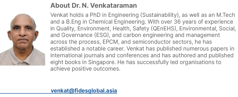 ￼About Dr. N. Venkataraman Venkat holds a PhD in Engineering (Sustainability), as well as an M.Tech and a B.Eng in Ch...