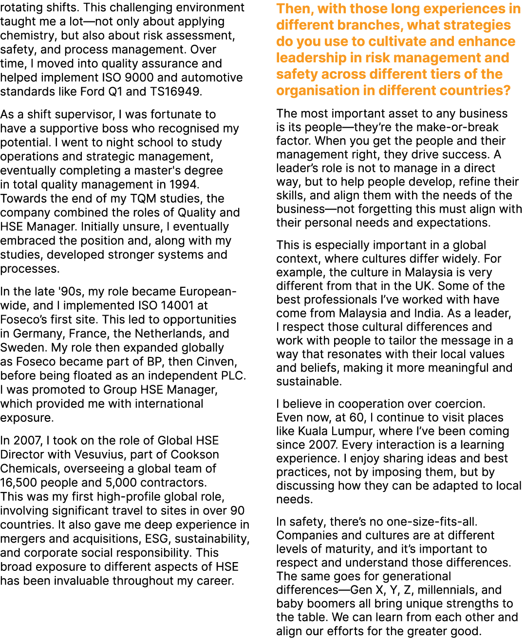 rotating shifts. This challenging environment taught me a lot—not only about applying chemistry, but also about risk ...