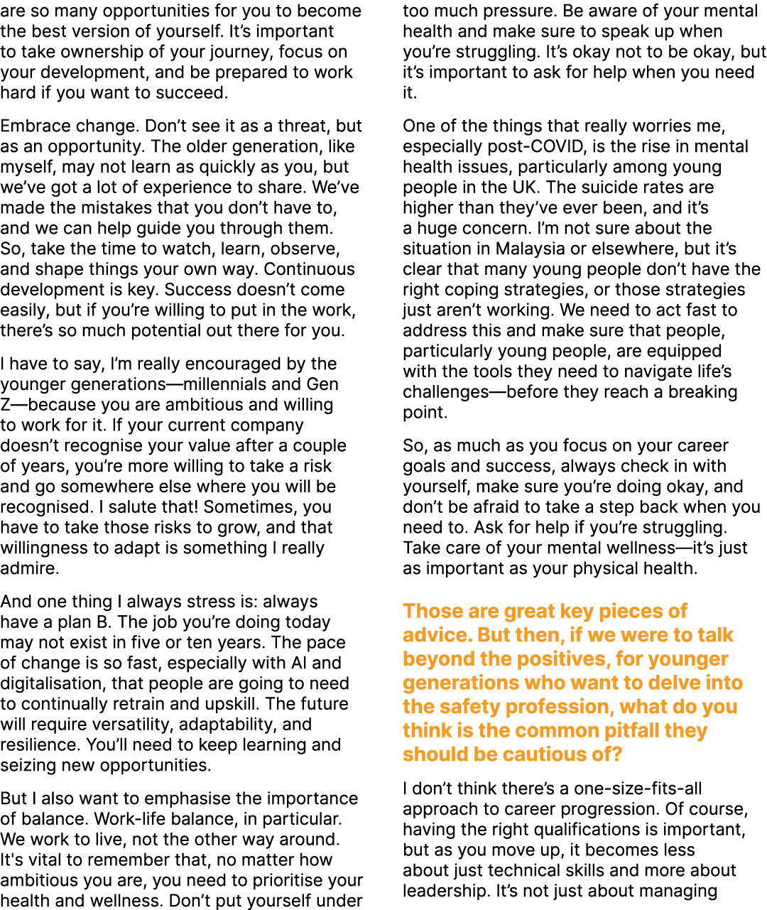 are so many opportunities for you to become the best version of yourself. It’s important to take ownership of your jo...