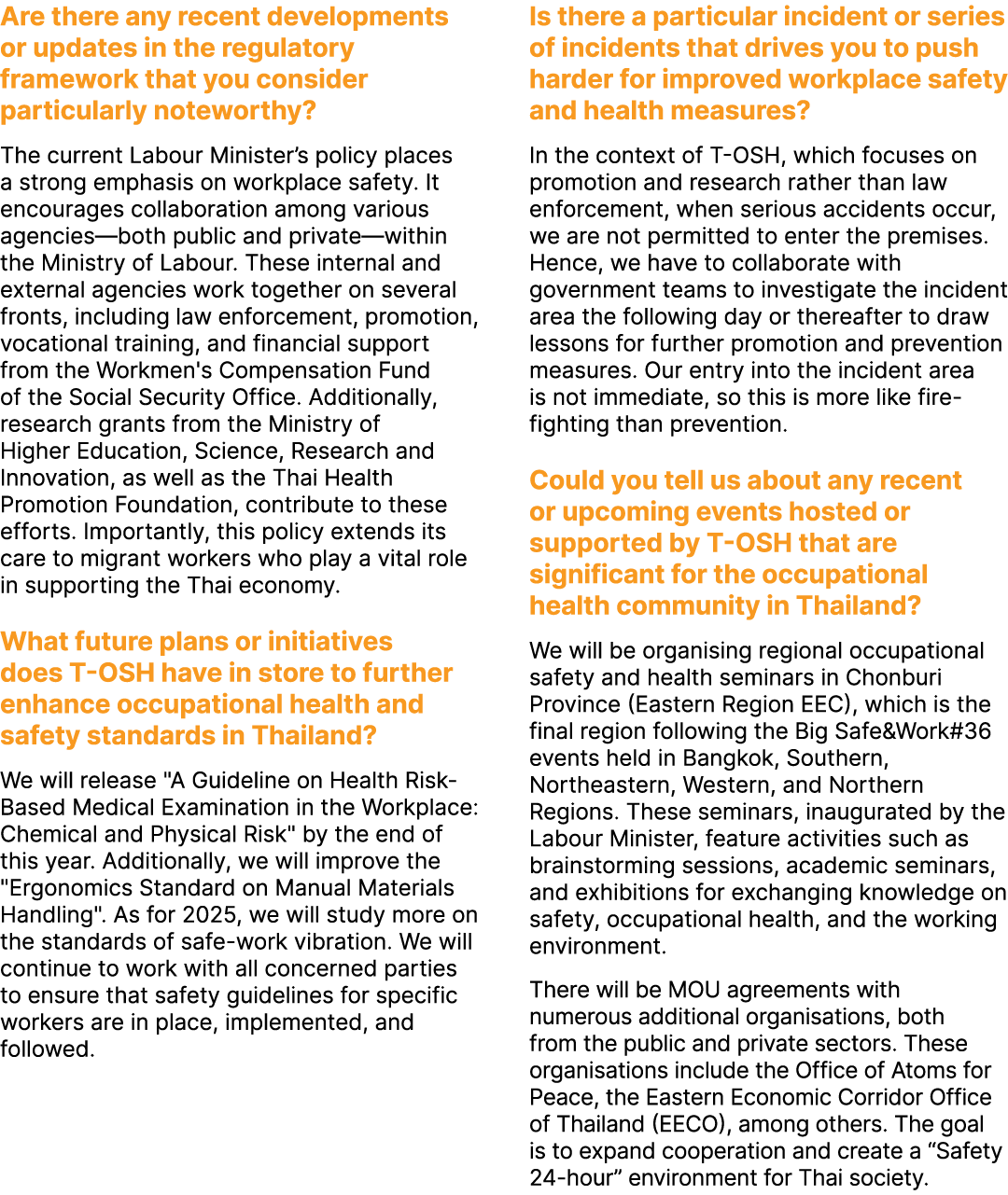 Are there any recent developments or updates in the regulatory framework that you consider particularly noteworthy? T...
