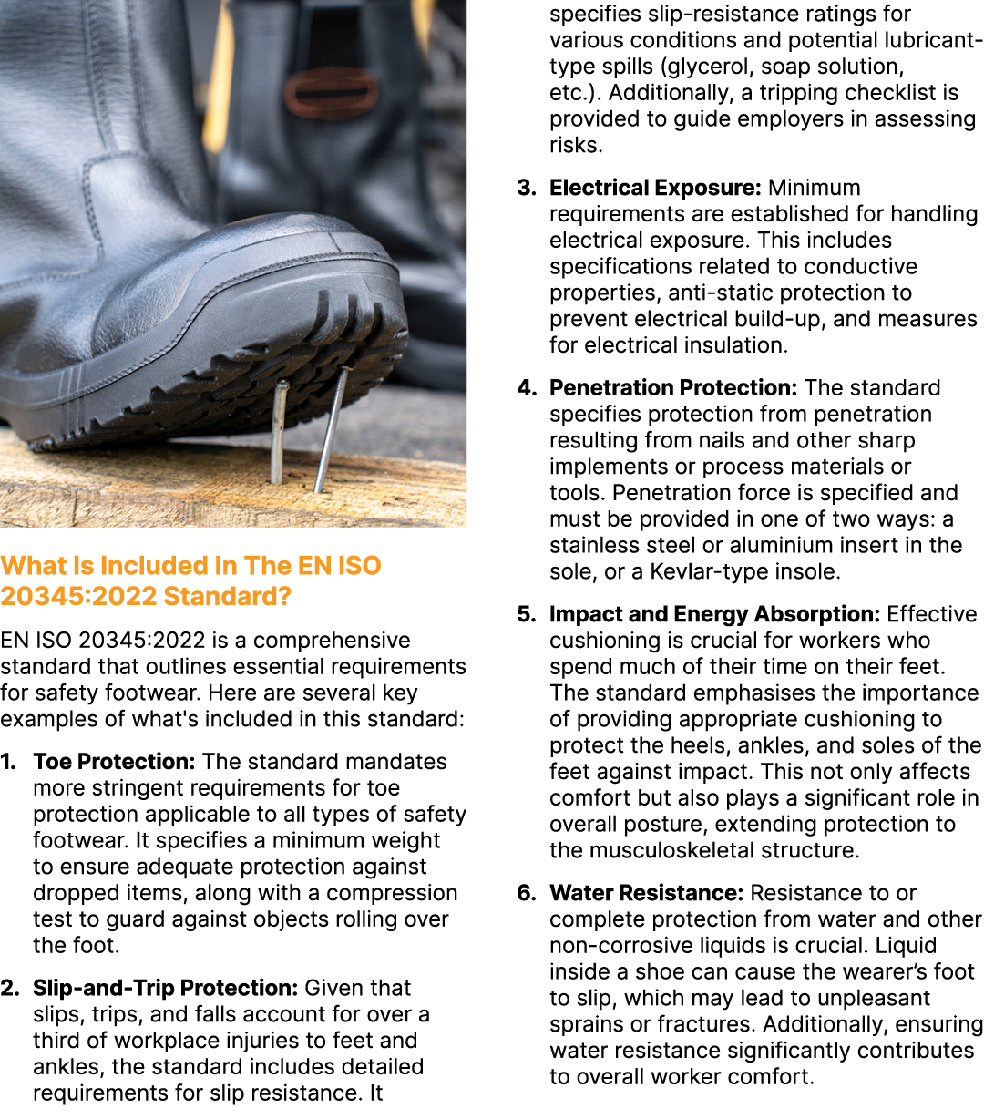 ￼ What Is Included In The EN ISO 20345:2022 Standard? EN ISO 20345:2022 is a comprehensive standard that outlines ess...