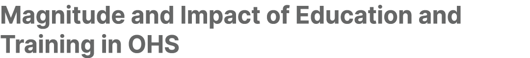 Magnitude and Impact of Education and Training in OHS 