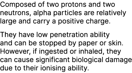 Composed of two protons and two neutrons, alpha particles are relatively large and carry a positive charge. They have...