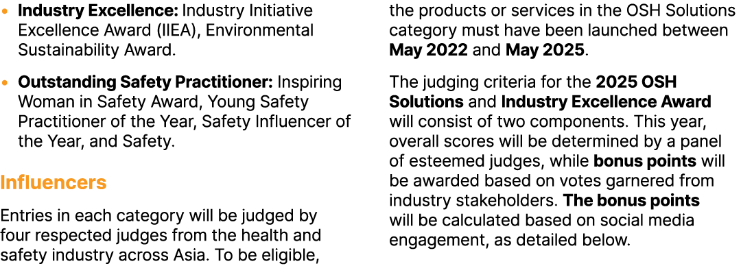 • Industry Excellence: Industry Initiative Excellence Award (IIEA), Environmental Sustainability Award. • Outstanding...