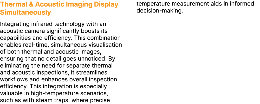 Thermal & Acoustic Imaging Display Simultaneously Integrating infrared technology with an acoustic camera significant...
