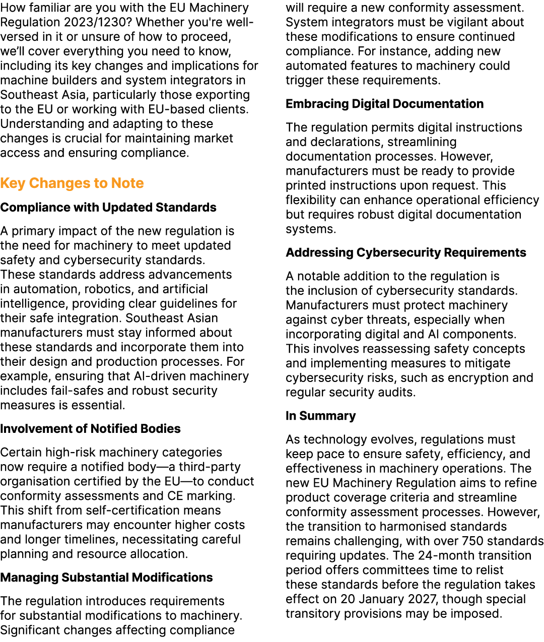 How familiar are you with the EU Machinery Regulation 2023/1230? Whether you're well versed in it or unsure of how to...