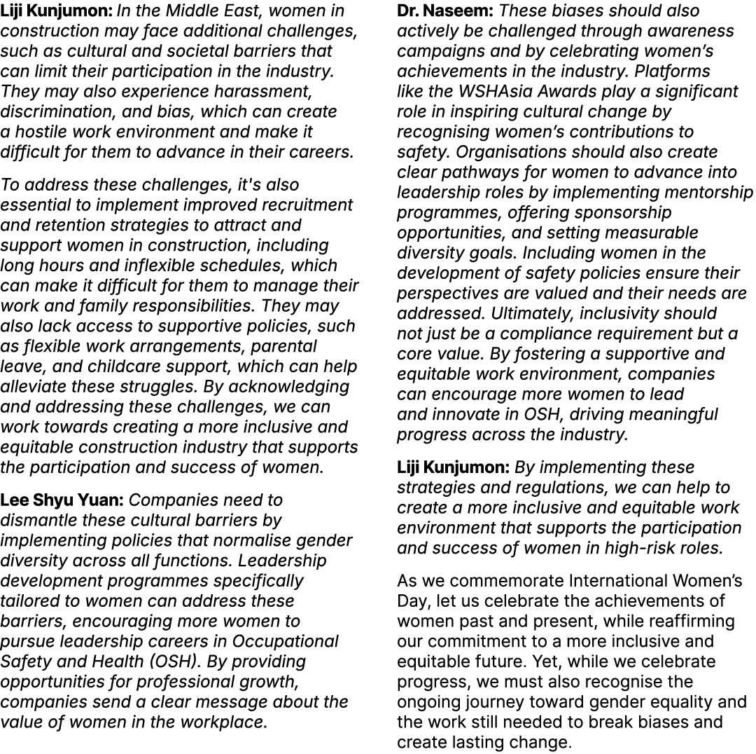 Liji Kunjumon: In the Middle East, women in construction may face additional challenges, such as cultural and societa...