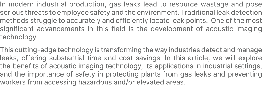 In modern industrial production, gas leaks lead to resource wastage and pose serious threats to employee safety and t...