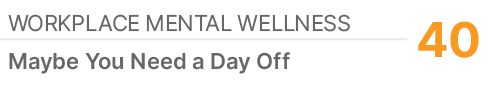 Workplace Mental Wellness,40,Maybe You Need a Day Off