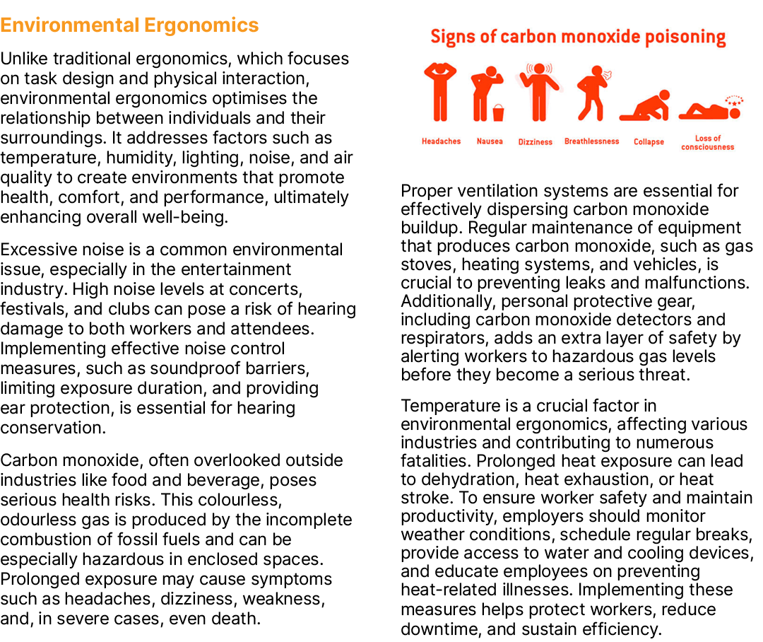 Environmental Ergonomics Unlike traditional ergonomics, which focuses on task design and physical interaction, enviro...