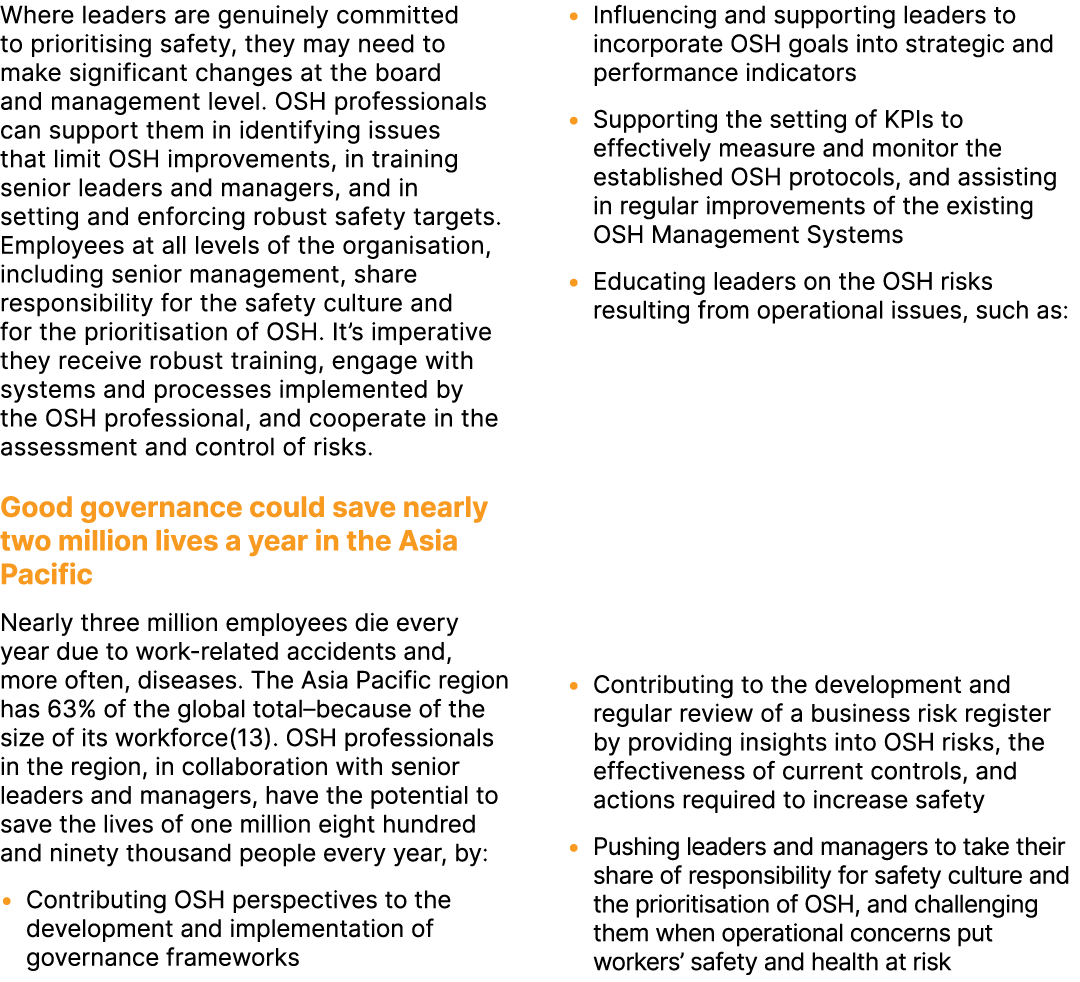 Where leaders are genuinely committed to prioritising safety, they may need to make significant changes at the board ...