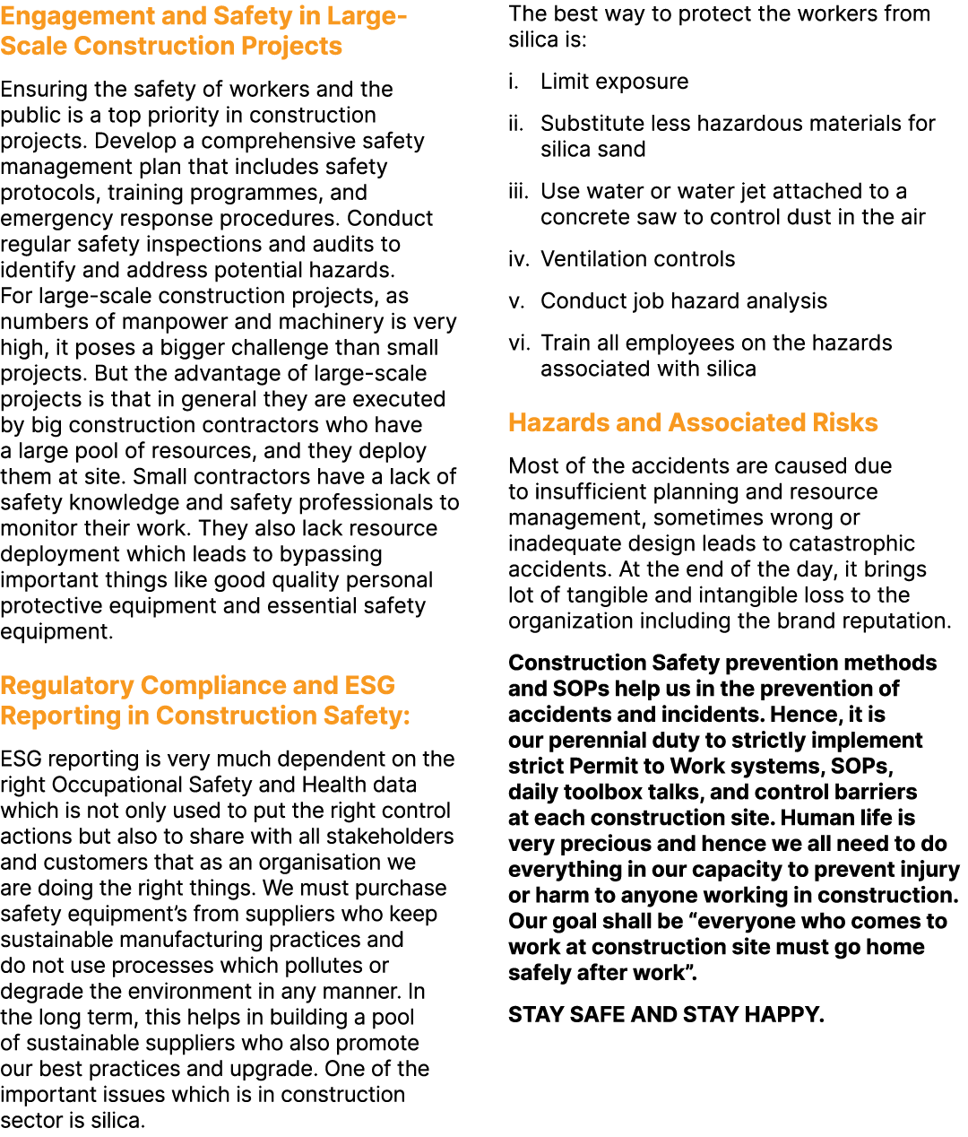 Engagement and Safety in Large Scale Construction Projects Ensuring the safety of workers and the public is a top pri...