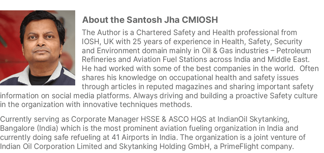 ￼About the Santosh Jha CMIOSH The Author is a Chartered Safety and Health professional from IOSH, UK with 25 years of...