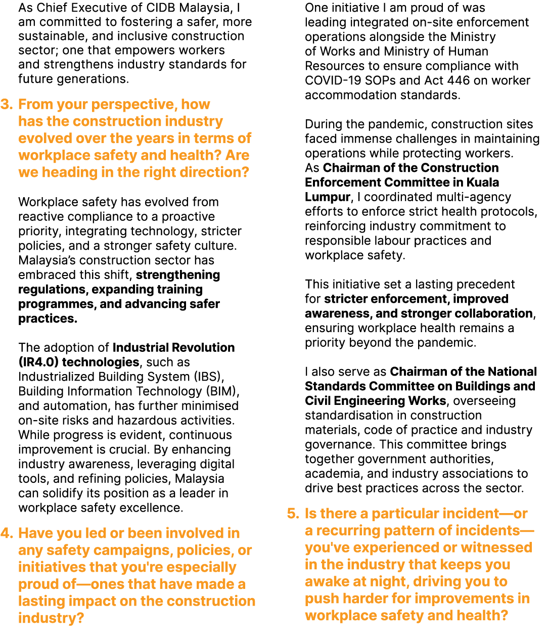 As Chief Executive of CIDB Malaysia, I am committed to fostering a safer, more sustainable, and inclusive constructio...