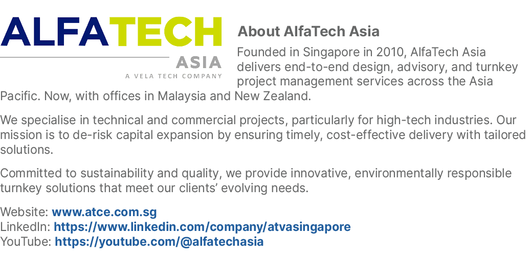 ￼About AlfaTech Asia Founded in Singapore in 2010, AlfaTech Asia delivers end to end design, advisory, and turnkey pr...