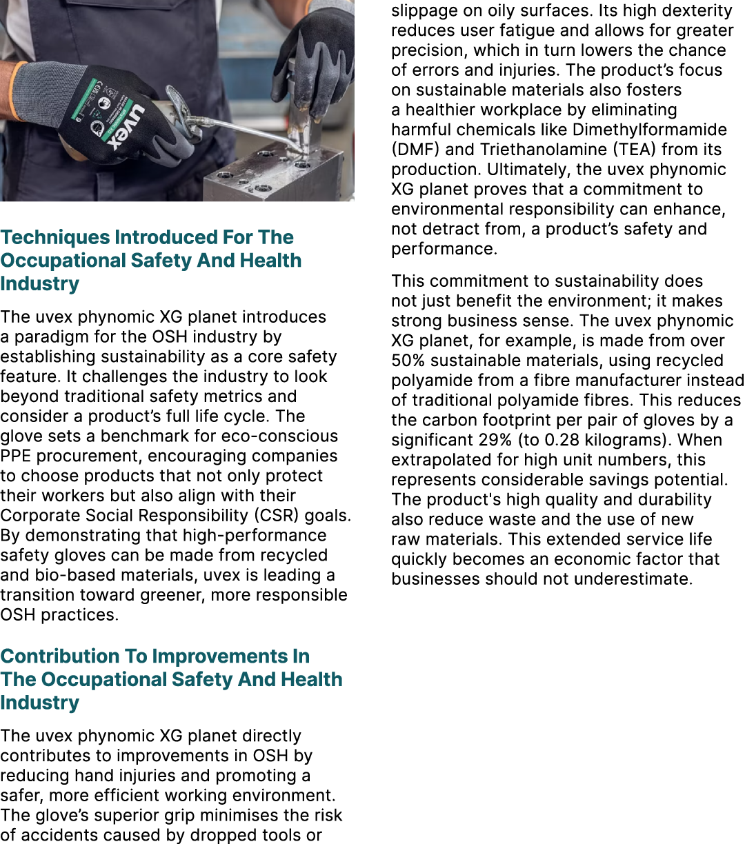 ￼ Techniques Introduced For The Occupational Safety And Health Industry The uvex phynomic XG planet introduces a para...