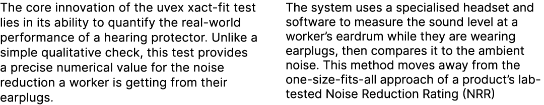 The core innovation of the uvex xact fit test lies in its ability to quantify the real world performance of a hearing...