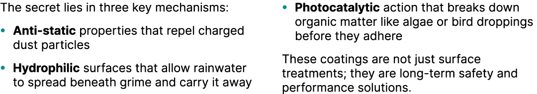 The secret lies in three key mechanisms: • Anti static properties that repel charged dust particles • Hydrophilic sur...