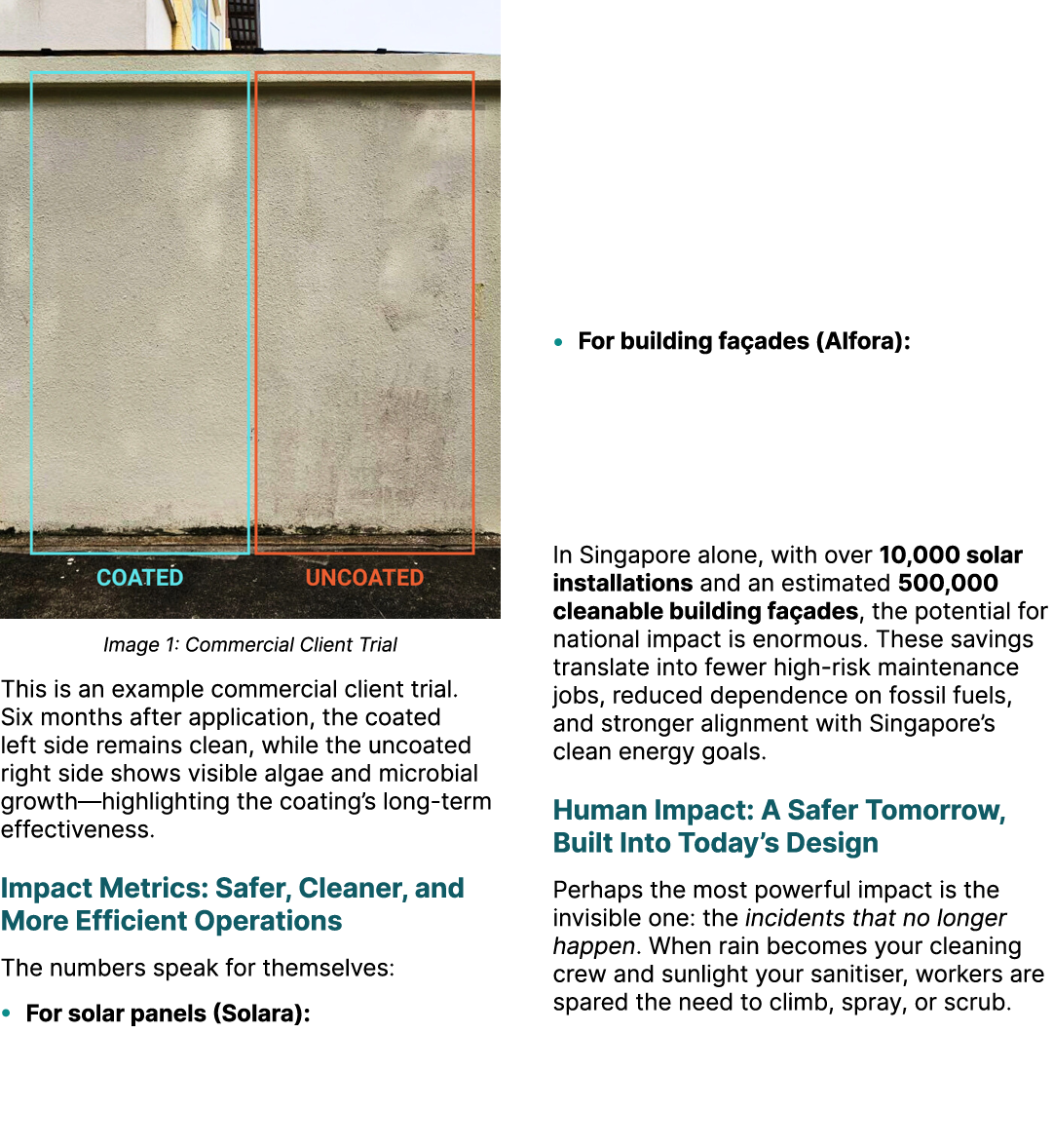 ￼ Image 1: Commercial Client Trial This is an example commercial client trial. Six months after application, the coat...