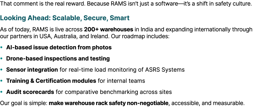 That comment is the real reward. Because RAMS isn’t just a software—it’s a shift in safety culture. Looking Ahead: Sc...