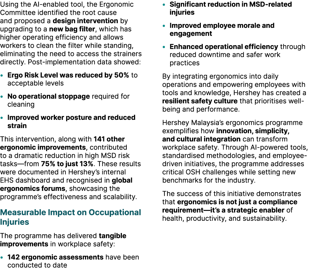 Using the AI enabled tool, the Ergonomic Committee identified the root cause and proposed a design intervention by up...