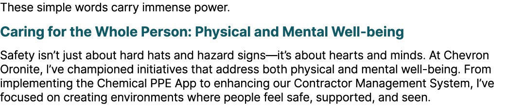 These simple words carry immense power. Caring for the Whole Person: Physical and Mental Well being Safety isn’t just...