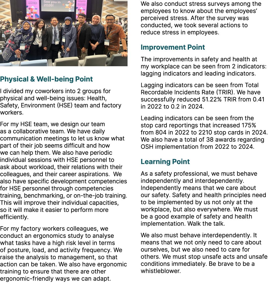 ￼ Physical & Well being Point I divided my coworkers into 2 groups for physical and well being issues: Health, Safety...