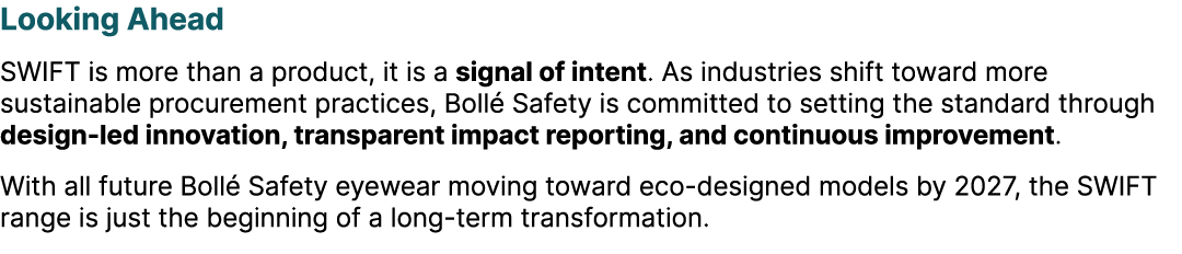 Looking Ahead SWIFT is more than a product, it is a signal of intent. As industries shift toward more sustainable pro...