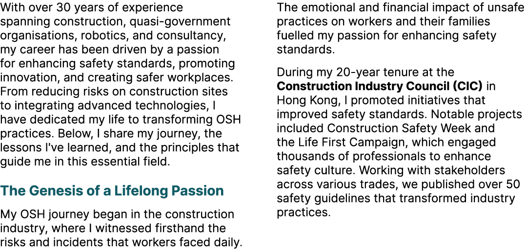 With over 30 years of experience spanning construction, quasi government organisations, robotics, and consultancy, my...