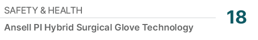 Safety & Health,18,Ansell PI Hybrid Surgical Glove Technology