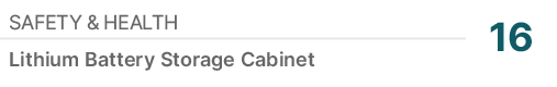 Safety & Health,16,Lithium Battery Storage Cabinet