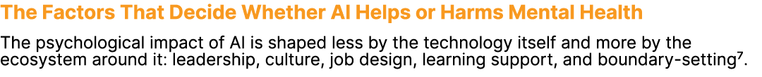 The Factors That Decide Whether AI Helps or Harms Mental Health The psychological impact of AI is shaped less by the ...