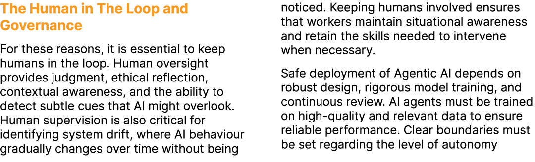 The Human in The Loop and Governance For these reasons, it is essential to keep humans in the loop. Human oversight p...