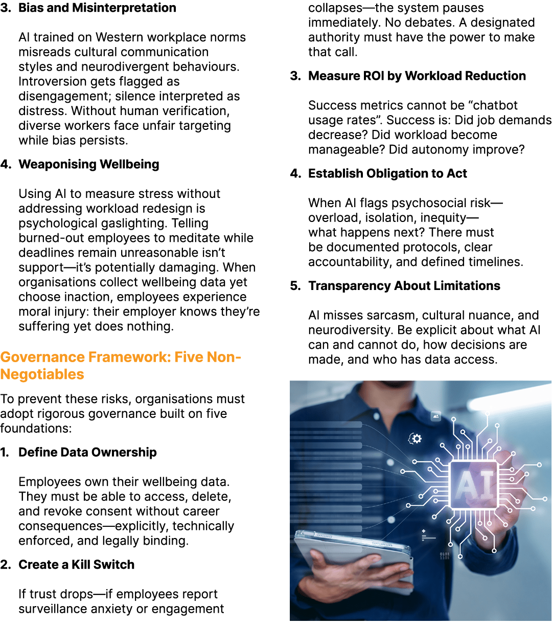 3. Bias and Misinterpretation AI trained on Western workplace norms misreads cultural communication styles and neurod...