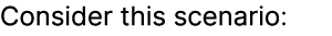 Consider this scenario:
