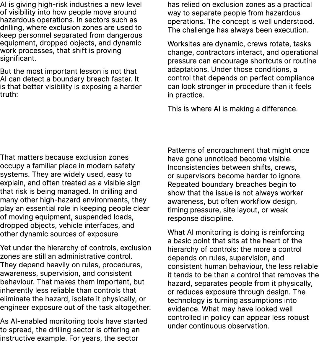 AI is giving high risk industries a new level of visibility into how people move around hazardous operations. In sect...