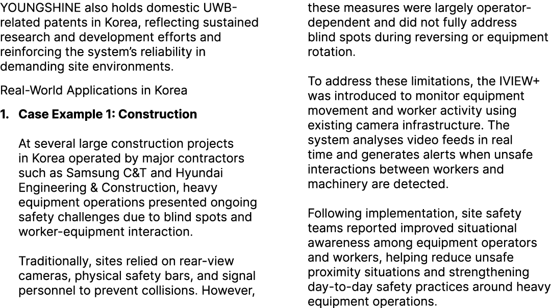 YOUNGSHINE also holds domestic UWB related patents in Korea, reflecting sustained research and development efforts an...