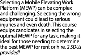 Selecting a Mobile Elevating Work Platform (MEWP) can be complex and challenging. Selecting the wrong equipment could...