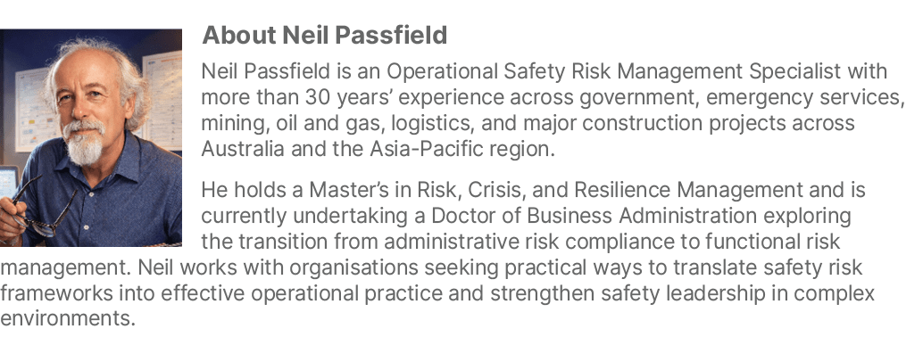 ￼About Neil Passfield Neil Passfield is an Operational Safety Risk Management Specialist with more than 30 years’ exp...