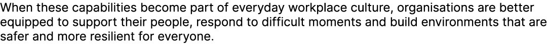 When these capabilities become part of everyday workplace culture, organisations are better equipped to support their...