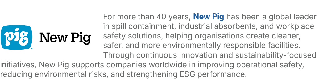 ￼For more than 40 years, New Pig has been a global leader in spill containment, industrial absorbents, and workplace ...
