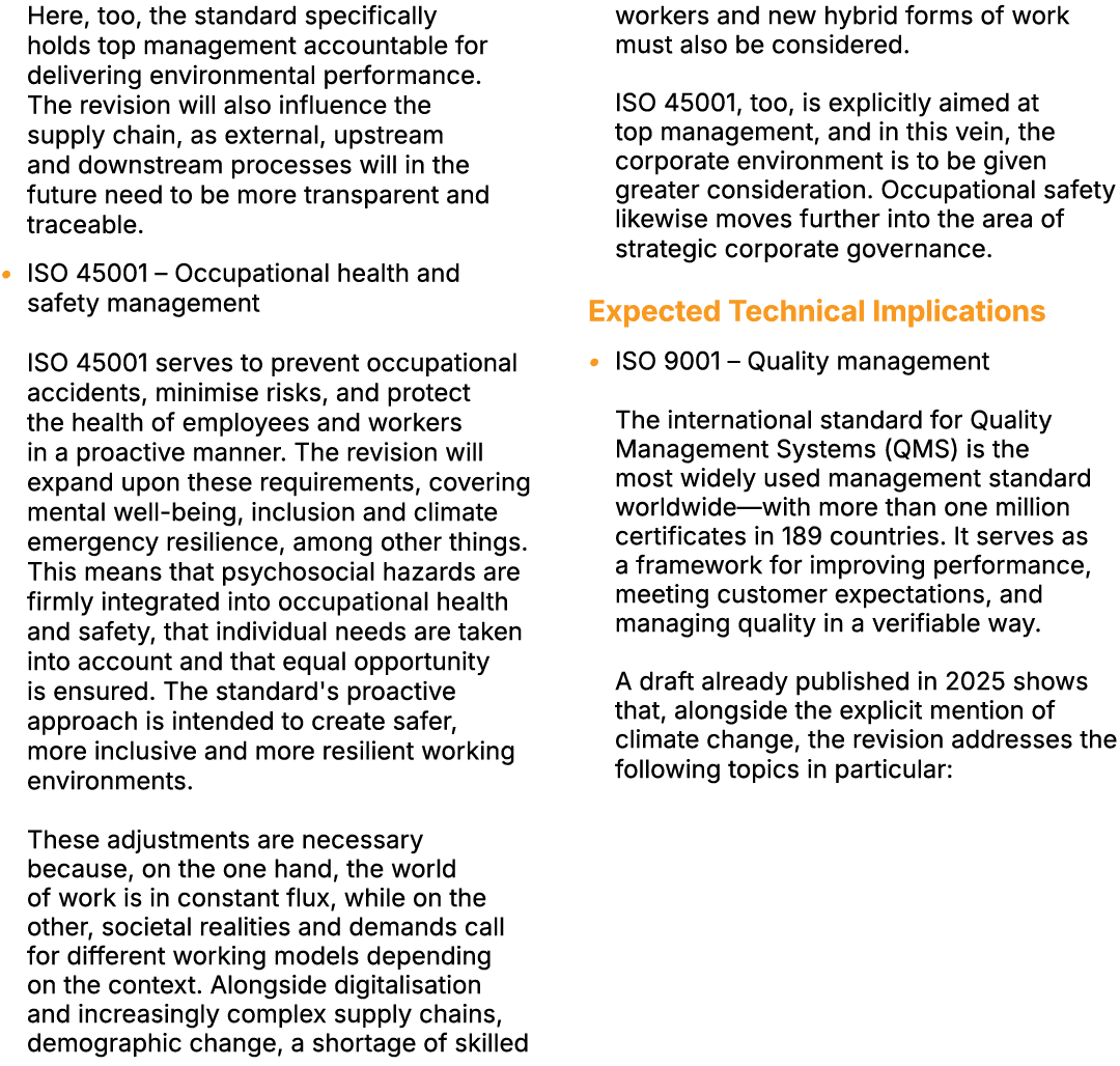 Here, too, the standard specifically holds top management accountable for delivering environmental performance. The r...