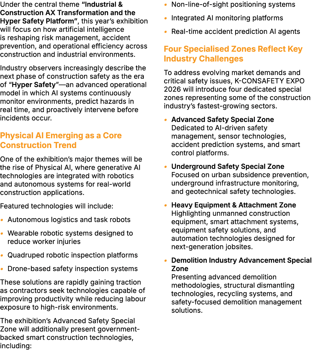 Under the central theme “Industrial & Construction AX Transformation and the Hyper Safety Platform”, this year’s exhi...