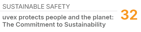 Sustainable Safety ,32,uvex protects people and the planet: The Commitment to Sustainability